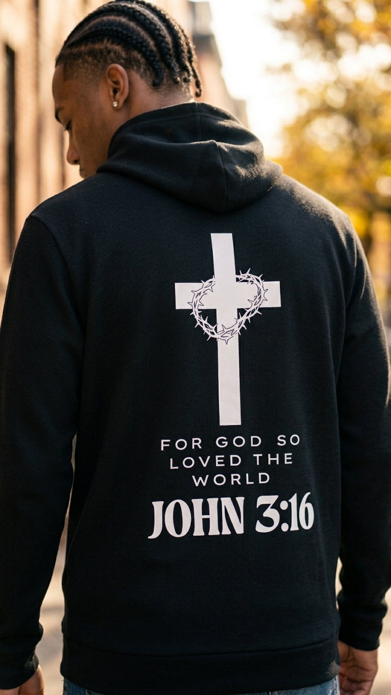 John 3:16 Cross Hoodie — Jesus Saved Me